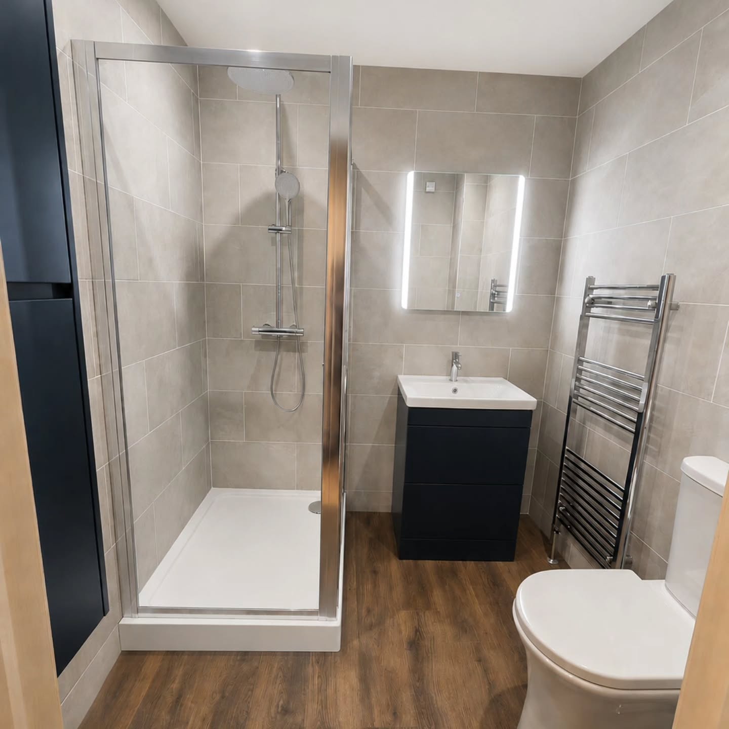 Modern bathroom refit with walk-in shower